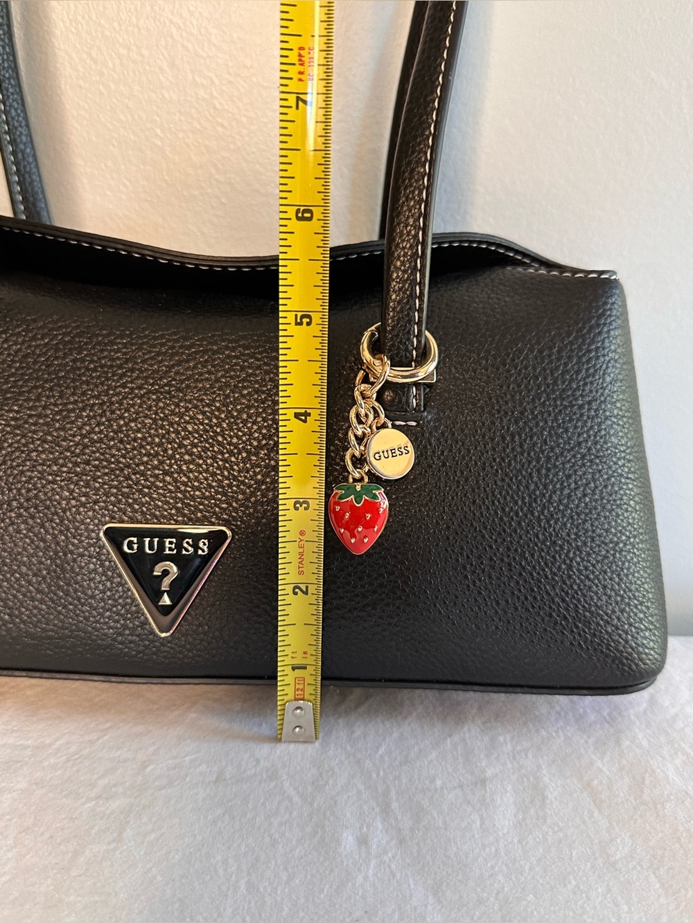 GUESS Meridian Shoulder Satchel compact, black, bag charm NWOT - Picture 11 of 14